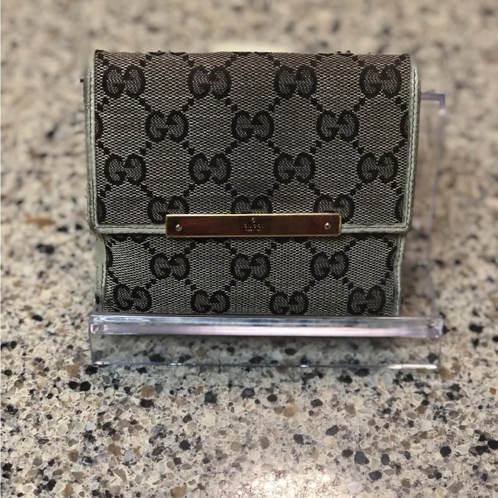 Gucci Canvas Monogram Wallet Vintage GUC - Picture 4 of 15
